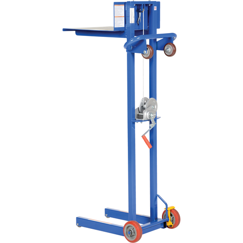Platform Lift Stacker, Hand Winch Operated, 400 lbs. Capacity, 58" Max Lift Stor-it Systems
