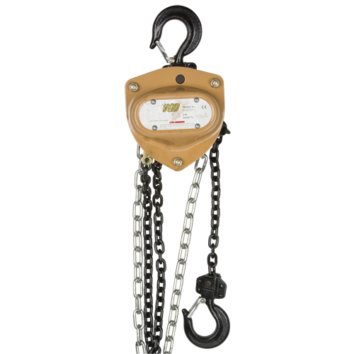 Heavy-Duty Gold Series Chain Hoist, 20' Lift, 4000 lbs. (2 tons) Capacity, Alloy Steel Chain Stor-it Systems