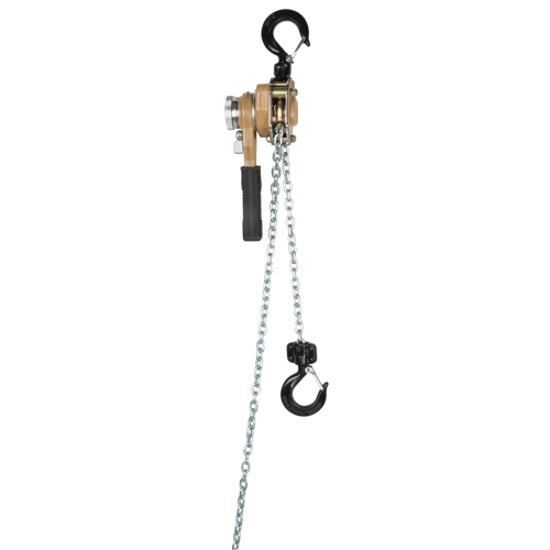 Heavy Duty Gold Series Lever Chain Hoist, 10' Lift, 500 lbs. (0.25 tons) Capacity, Alloy Steel Chain Stor-it Systems