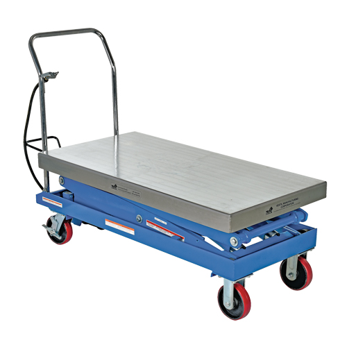 Pneumatic Hydraulic Scissor Lift Table, Steel, 47-1/4" L x 24" W, 1500 lbs. Cap. Stor-it Systems