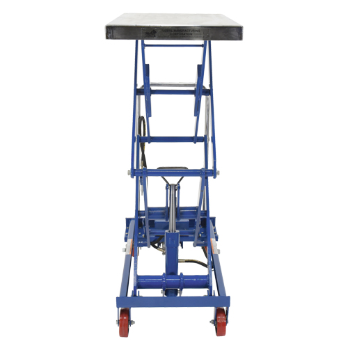 Table &eacute;l&eacute;vatrice &agrave; ciseaux hydraulique pneumatique, Acier, 35-1/2" lo x 20" la, Cap. 800 lb Stor-it Systems