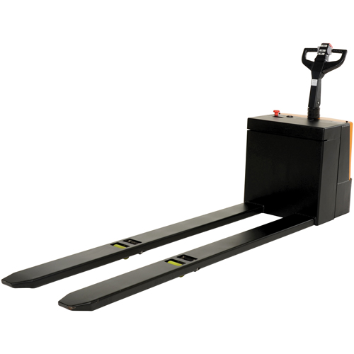 Transpalette &eacute;lectrique motoris&eacute; a/plateforme &agrave; conducteur debout, Capacit&eacute; 4500 lb, 96" lo x 30" la Stor-it Systems