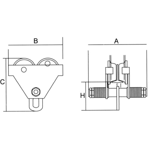 Adjustable Trolley with Safety Plates, 4000 lbs. (2 tons) Stor-it Systems