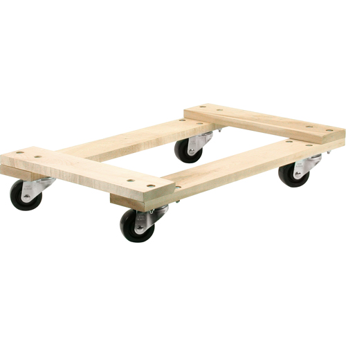 Chariots en bois franc - usage moyen, Roues en Polyol&eacute;fine, Capacit&eacute; de 900 lb, 18" la x 24" p x 7" h Stor-it Systems