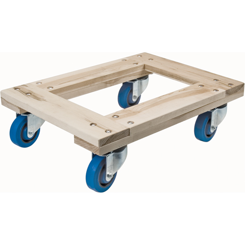 Chariots en bois franc - usage intensif, Roues en Caoutchouc, Capacit&eacute; de 1400 lb, 18" la x 30" p x 7" h Stor-it Systems