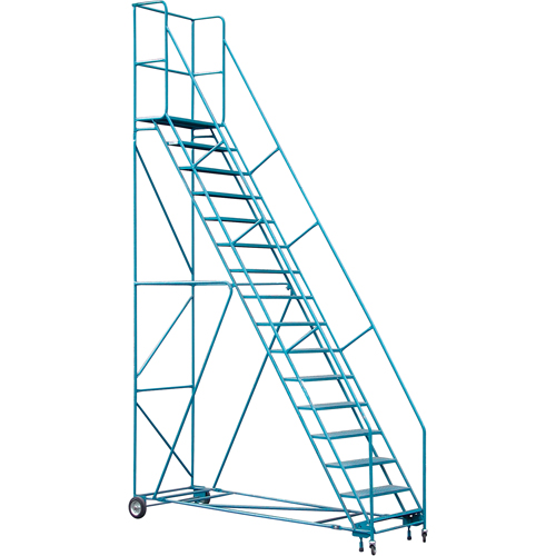 Escabeau roulant certifi&eacute; par la CSA avec pied verrouillable, 16 marches, Largeur de la marche 30", Hauteur de la plateforme 144", Acier Stor-it Systems