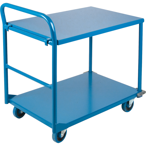Chariots &agrave; tablettes/plateforme, Acier, 24" la x 36" p x 40" h, Capacit&eacute; de la plateforme 1300 lb Stor-it Systems