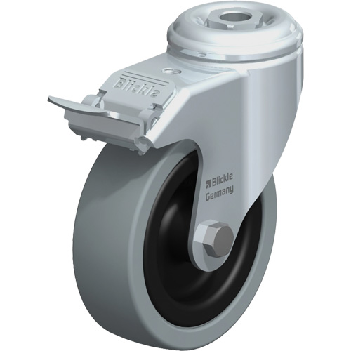 Roulette pour usage l&eacute;ger, Pivotant avec frein, 4" (101,6 mm), Caoutchouc plein, 242 lb (110 kg) Stor-it Systems