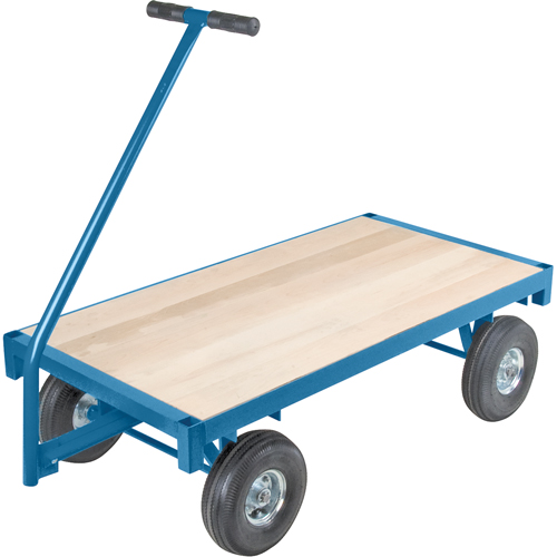 Chariots wagon ergonomiques &agrave; plateforme, 30" la x 60" lo, 45" Poign&eacute;e, 1000 lb Capacit&eacute;, 10" Dia. de roue, Pneumatique Roues Stor-it Systems