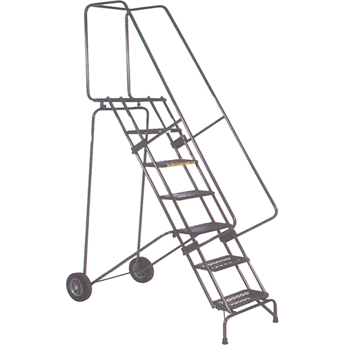 Fold-N-Store Rolling Ladders, 9 Steps, Perforated, 90" High Stor-it Systems
