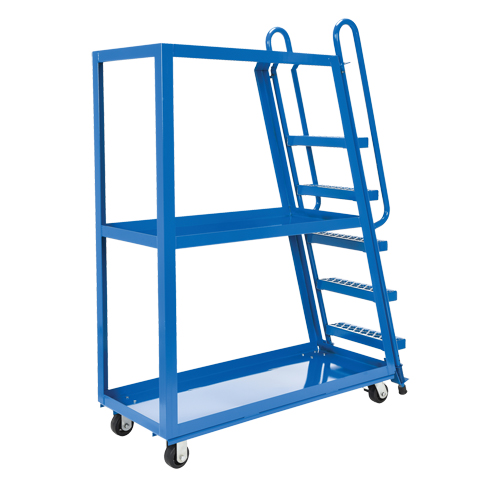 Stock Picking Cart, Steel, 21-7/8" W x 56-1/8" D, 3 Shelves, 1000 lbs. Capacity Stor-it Systems