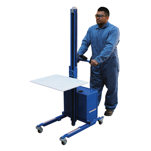 Gerbeur &agrave; plateforme &agrave; &eacute;l&eacute;vation rapide, M&eacute;canisme &eacute;lectrique, Capacit&eacute; de 175 lb, Levage max de 57" Stor-it Systems
