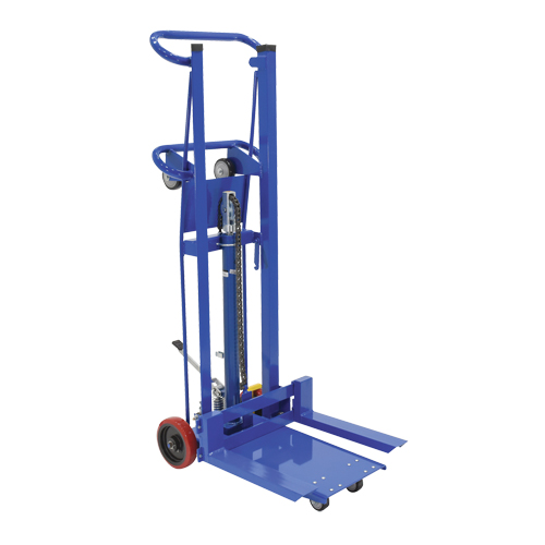 Empileur &agrave; plateforme, M&eacute;canisme Pompe au pied, Capacit&eacute; de 750 lb, Levage max de 52" Stor-it Systems