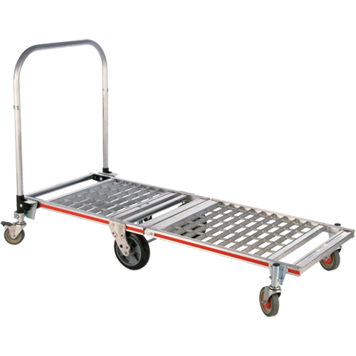 Chariot &agrave; plateforme repliable &agrave; six roues, Aluminium, 1550 lb, 61-7/8" lo x 23-1/4" la, Hauteur 39" Stor-it Systems