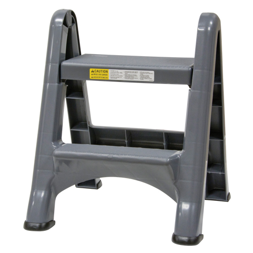 Folding Step Stool, 2 Steps, 19-1/2" x 20-1/2" x 22-3/4" High Stor-it Systems