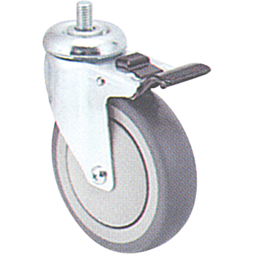 Roulette zingu&eacute;e, Pivotant avec frein, Diam&egrave;tre 4" (102 mm), Capacit&eacute; 200 lb (91 kg) Stor-it Systems