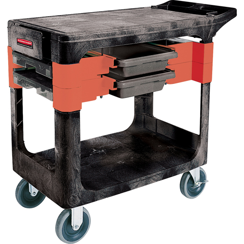 Maintenance Tool Cart, 2 Drawers, 38" L x 19-1/4" W x 33-3/8" H, Black Stor-it Systems
