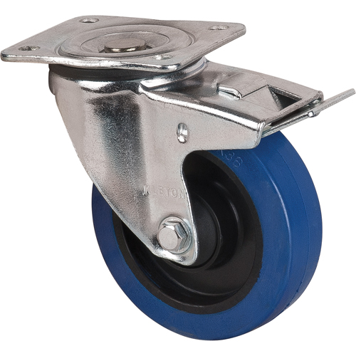 Blue Caster, Swivel with Brake, 5" (127 mm), Rubber, 400 lbs. (181 kg.) Stor-it Systems