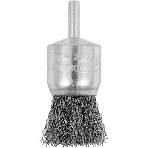 Brosse coupelle sertie mont&eacute;e sur tige, 1", Fils 0,012", Tige 1/4" Stor-it Systems