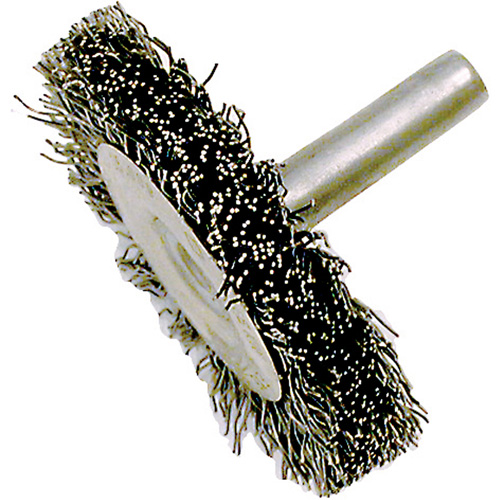 Brosse radiale &agrave; fils cr&ecirc;p&eacute;s mont&eacute; sur mandrin ER200-12, 2", Fils ,012" Stor-it Systems