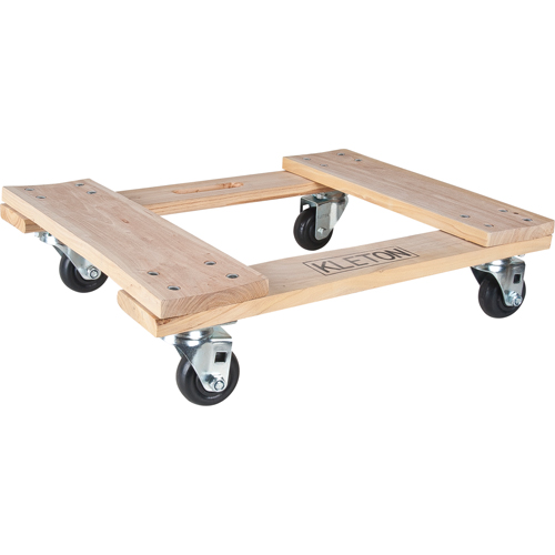 Hardwood Dolly, Polyolefin Wheels, 1000 lbs. Capacity, 18" W x 24" D x 7" H Stor-it Systems