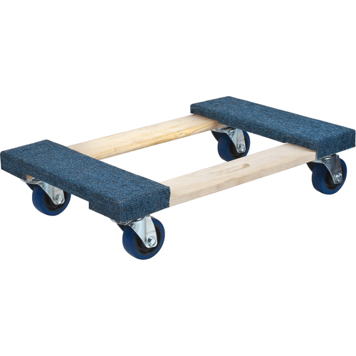 Carpeted Ends Hardwood Dolly, Wood Frame, 18" W x 24" L, 1400 lbs. Capacity Stor-it Systems
