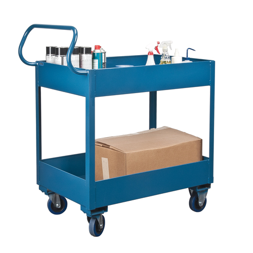 Chariots de service &agrave; bordure profonde, 2 Tiers, 24" la x 47" h x 36" p, Capacit&eacute; 1200 lb Stor-it Systems
