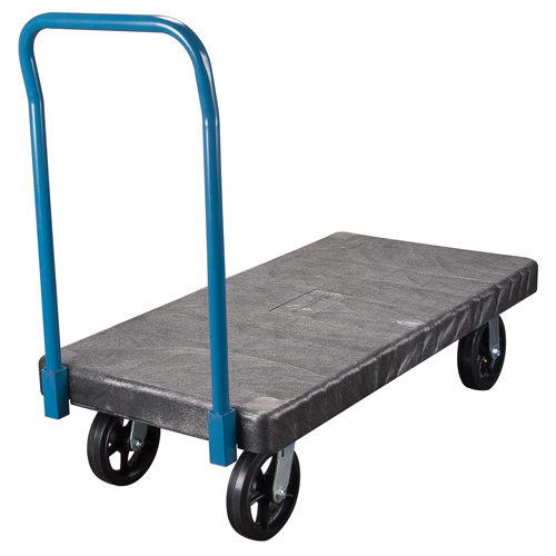 Chariots &agrave; plateforme en plastique, 48" lo x 24" la, 2000 lb cap, Roues Caoutchouc moul&eacute; Stor-it Systems