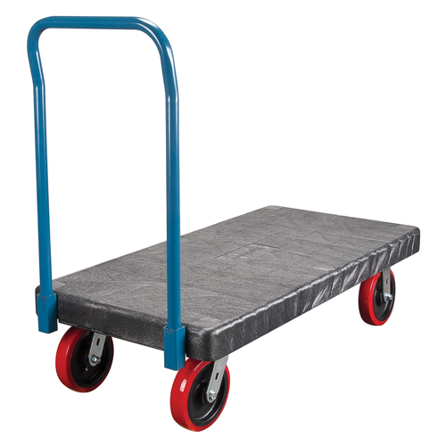 Chariots &agrave; plateforme en plastique, 48" lo x 24" la, 2500 lb cap, Roues Polyur&eacute;thane Stor-it Systems