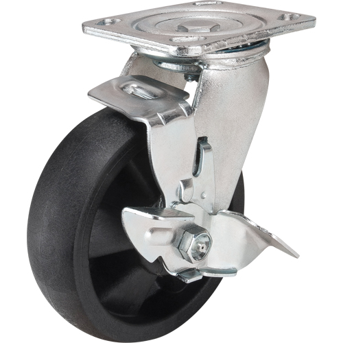 Roulettes haute temp&eacute;rature, Pivotant avec frein, 6" (152,4 mm), Nylon, 880 lb (399 kg) Stor-it Systems