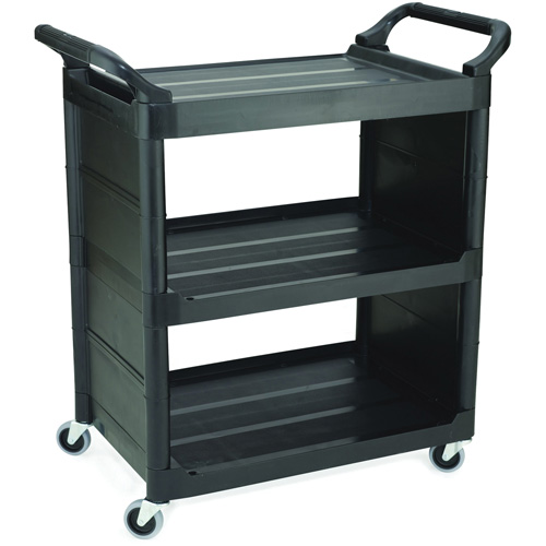 Bussing Cart with End Panels, 3 Tiers, 18-5/8" x 36-5/8" x 33-5/8", 150 lbs. Capacity Stor-it Systems