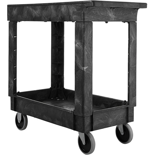 Flat Handle Utility Cart, 2 Tiers, 34" x 31-1/4" x 16", 500 lbs. Capacity Stor-it Systems