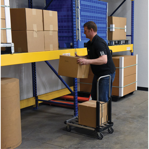 Fold-Up Platform Truck, Stainless Steel, 300 lbs., 28" L x 16" W, 33-1/2" High Stor-it Systems