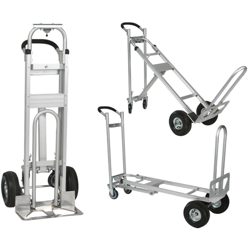Three-Position Spartan III Convertible Hand Truck, Aluminum, 750 lbs. Capacity Stor-it Systems
