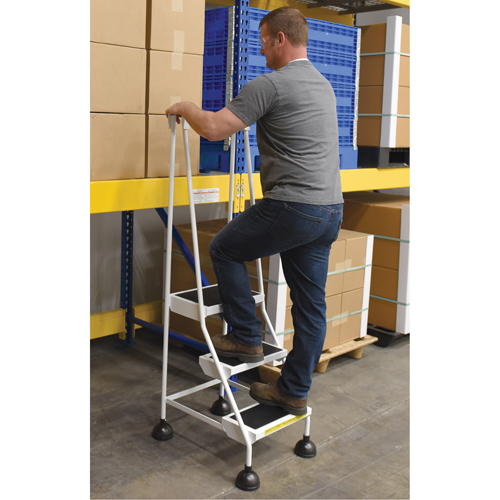 &eacute;chelles Stop-Step, 3 marches, Largeur de la marche 16", Hauteur de la plateforme 28-11/16", Acier Stor-it Systems