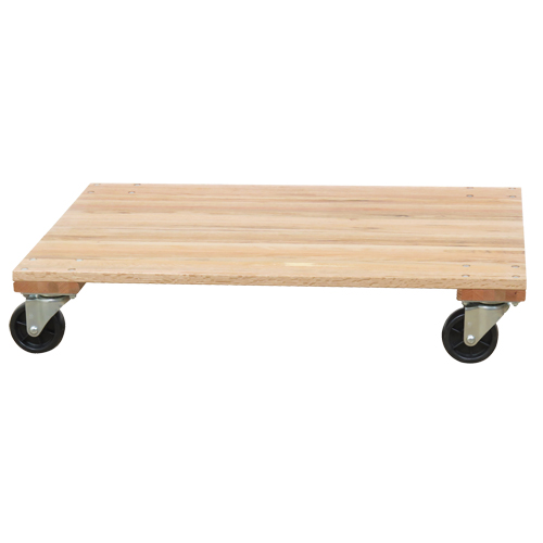 Solid Platform Wood Dolly, Rubber Wheels, 1200 lbs. Capacity, 18" W x 30" D x 7" H Stor-it Systems