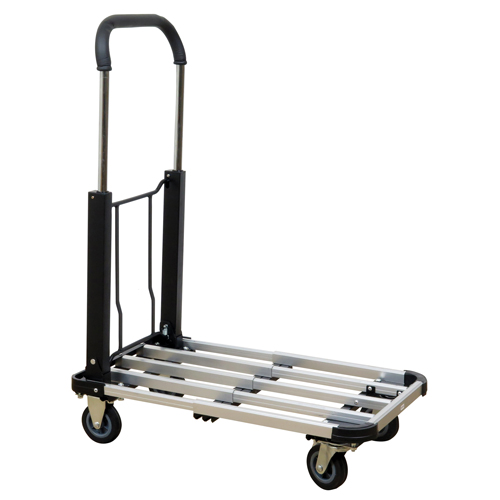 Chariot &agrave; plateforme avec poign&eacute;e pliante, Aluminium, 300 lb, 28" lo x 16" la, Hauteur 37,75" Stor-it Systems