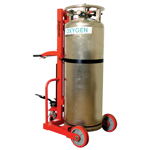 Grand chariot hydraulique HLCC-B pour bouteille de gaz liquide, Roues Polyur&eacute;thane, Base de 20" la x 20" p, 1000 lb Stor-it Systems