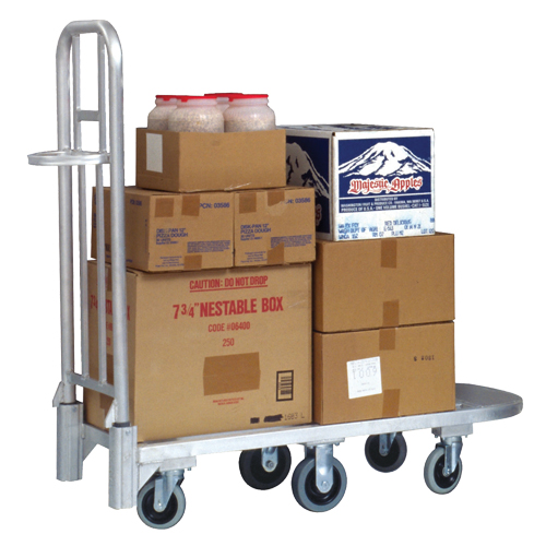 Aluminum Merchandise Cart, 20" W x 55-1/4" L, 1200 lbs. Cap., Polyurethane Wheels Stor-it Systems