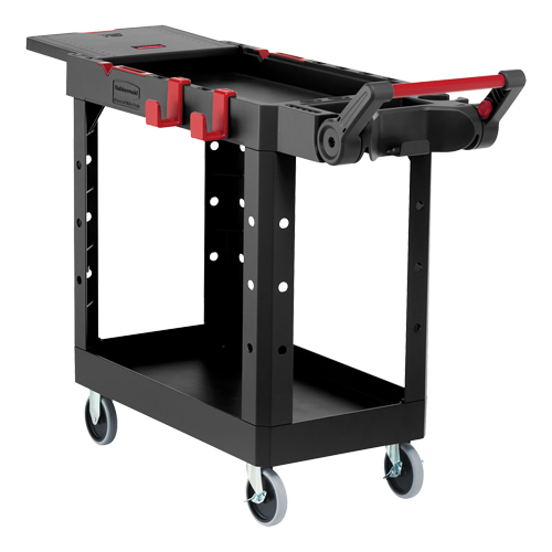Chariot utilitaire robuste et polyvalent, 2 tiers, 17-3/4" x 36" x 46-1/5", Capacit&eacute; 500 lb Stor-it Systems