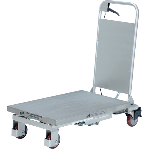 Manual Hydraulic Scissor Lift Table, 27-1/2" L x 17-5/8" W, Partial Stainless Steel, 400 lbs. Capacity Stor-it Systems