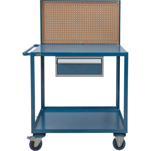 Mobile Service Cart, 2 Tiers, 24" W x 57" H x 40" D, 1200 lbs. Capacity Stor-it Systems