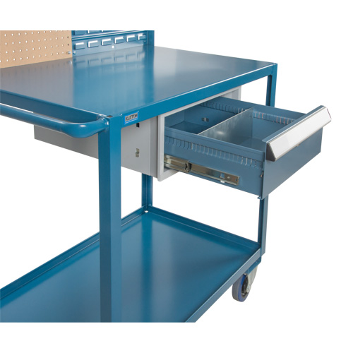 Mobile Service Cart, 2 Tiers, 24" W x 57" H x 40" D, 1200 lbs. Capacity Stor-it Systems