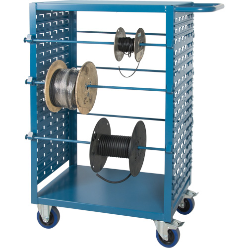 Chariot mobile pour mat&eacute;riaux bobin&eacute;s, Acier, 6 Montants, 21" la x 48" h x 38" p, Capacit&eacute; de 1200 lb Stor-it Systems