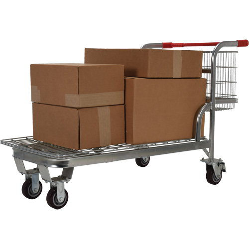 Nestable Wire Cart, Steel, 28-3/4" x 37-1/16" x 59-5/8", 275 lbs. Capacity Stor-it Systems
