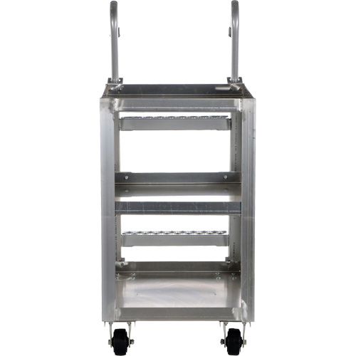 Stockpicker Truck, Aluminum, 21-7/8" W x 40" D, 3 Shelves, 660 lbs. Capacity Stor-it Systems