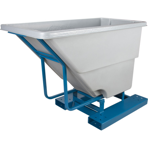 Self-Dumping Hopper, Polyethylene, 5/8 cu.yd., Grey Stor-it Systems