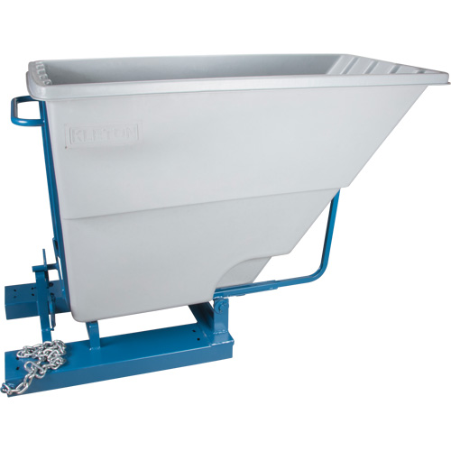 Self-Dumping Hopper, Polyethylene, 1-1/10 cu.yd, Grey Stor-it Systems