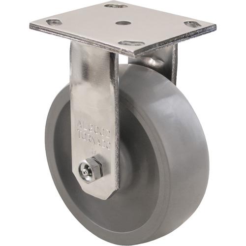 Max9 Caster, Rigid with Brake, 5" (127 mm), Envirothane Grey-WOW, 1000 lbs. (453.6 kg.) Stor-it Systems
