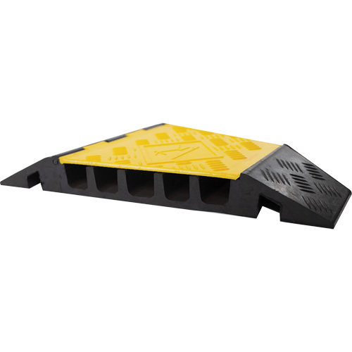 Powerhouse Heavy-Duty Right Turn Cable Protector, 5 Channels, 12" L x 19.75" W x 2.25" H Stor-it Systems